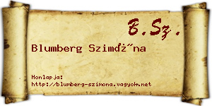 Blumberg Szimóna névjegykártya